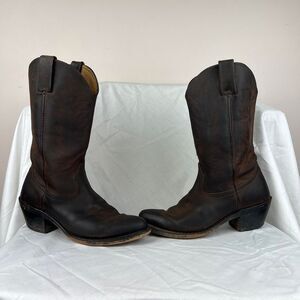 Durango Womens RD4112 Brown Leather Cowgirl Western Pull On Boots US 6.5 M